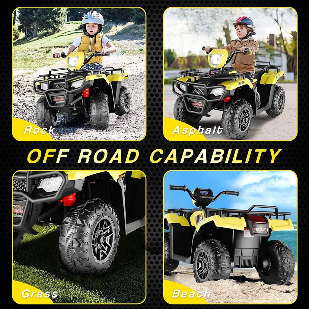 Electric ATV Quad Car Toy for Kids with LED Lights, USB and MP3 Player - Suitable for Girls and Boys Aged 3-8 Years