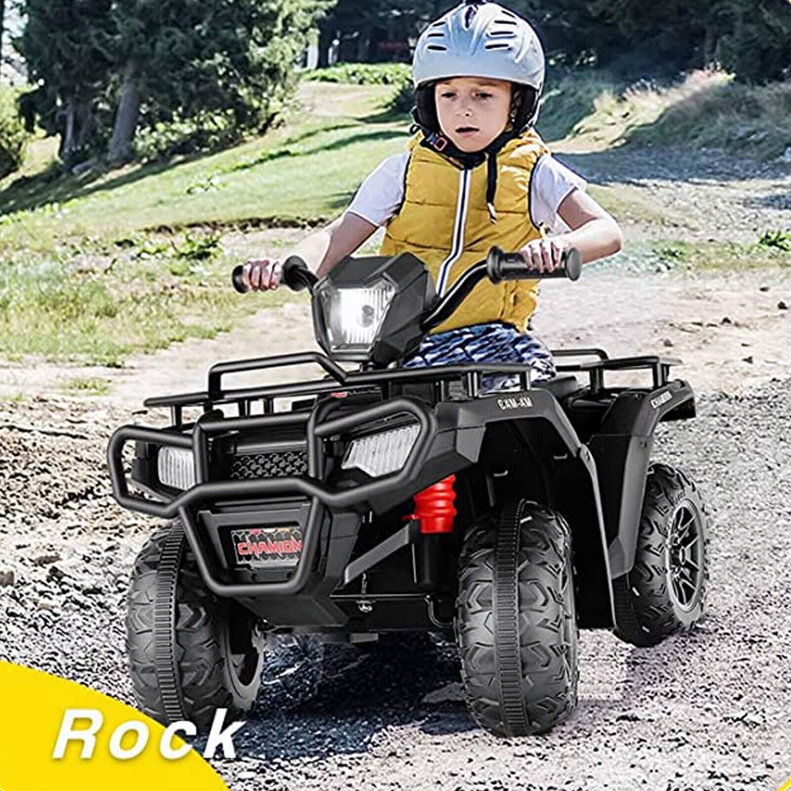 Electric 4-Wheeler ATV Car for Kids with LED Lights, USB MP3, and Realistic Design