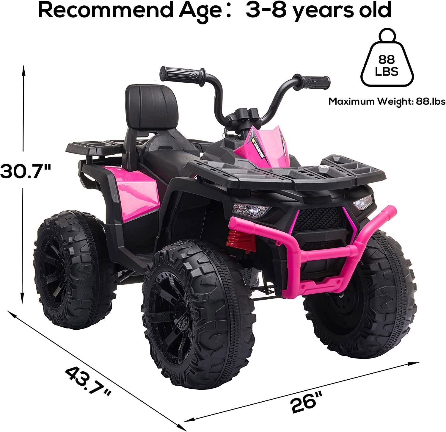 Electric ATV Truck for Kids Ages 3-8: 24V Ride-On Power Wheel in 4 Vibrant Colors