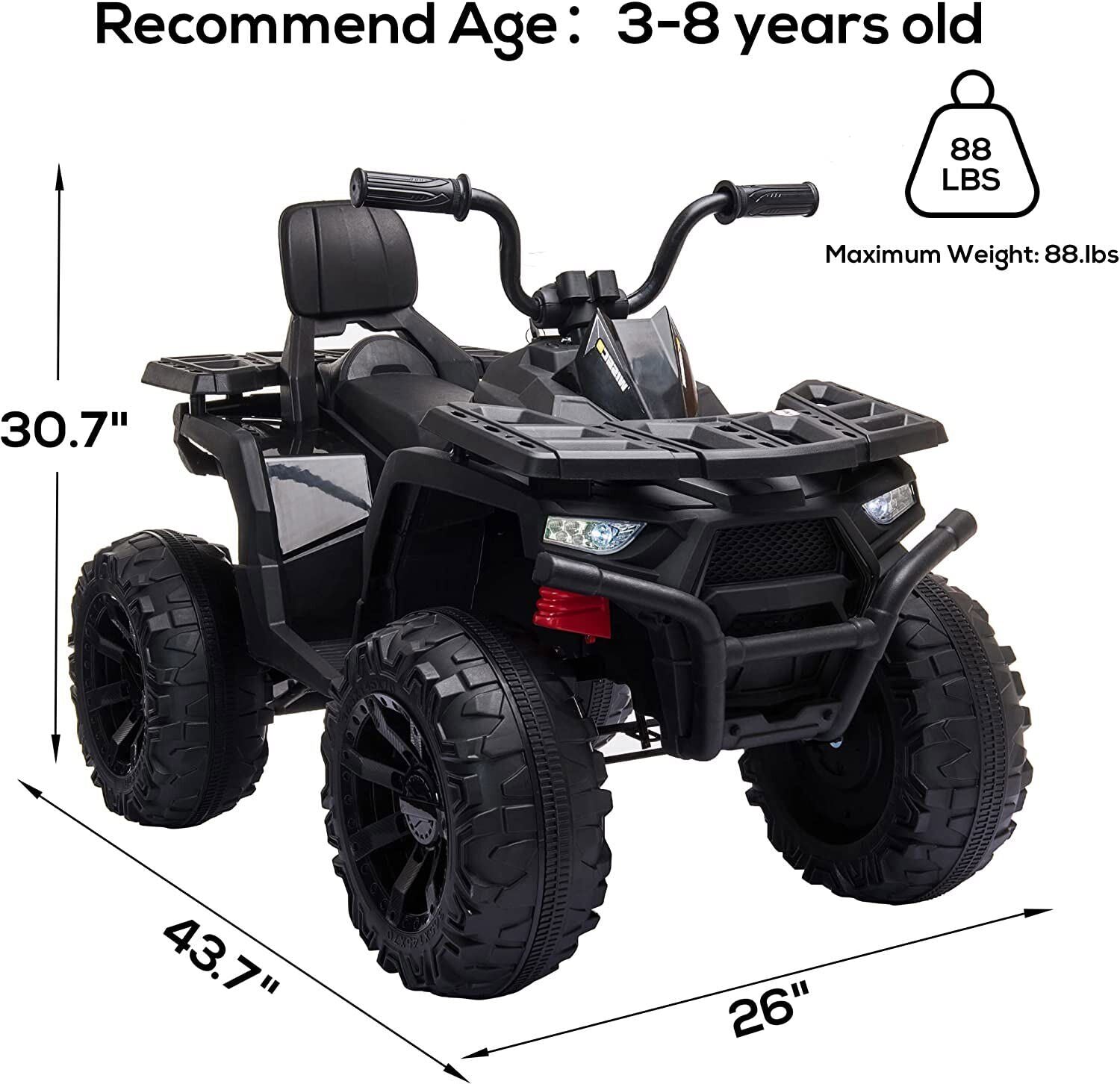 Electric ATV Truck for Kids Ages 3-8: 24V Ride-On Power Wheel in 4 Vibrant Colors