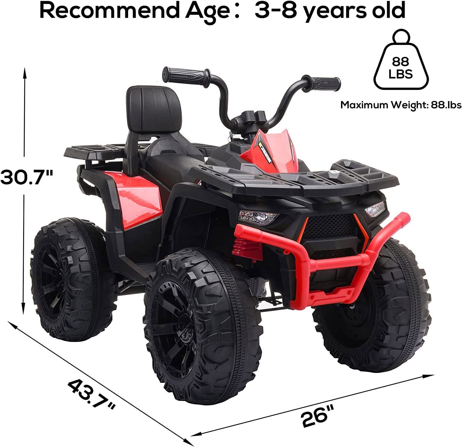 Electric ATV Truck for Kids Ages 3-8: 24V Ride-On Power Wheel in 4 Vibrant Colors