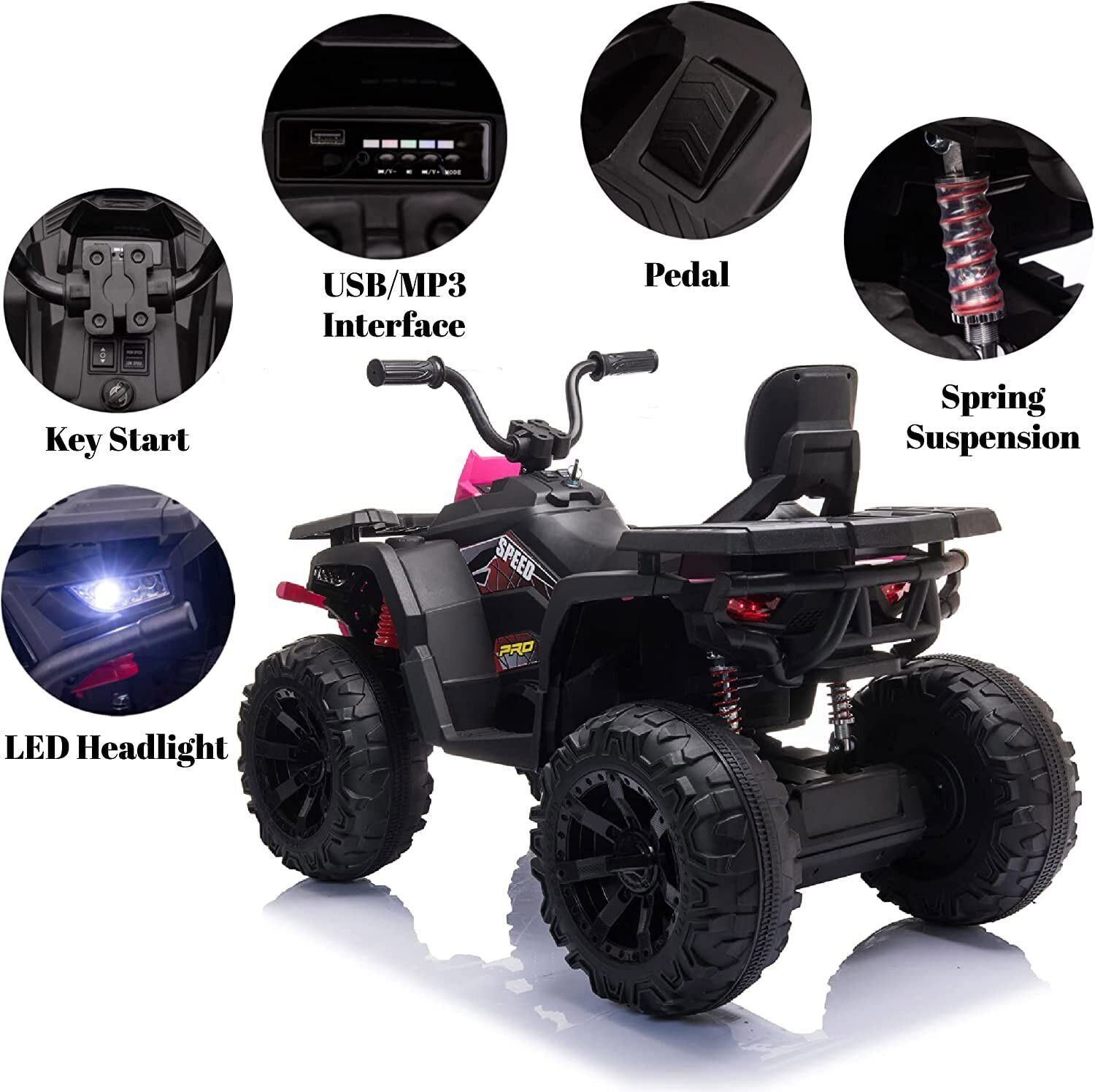 Electric ATV Truck for Kids Ages 3-8: 24V Ride-On Power Wheel in 4 Vibrant Colors