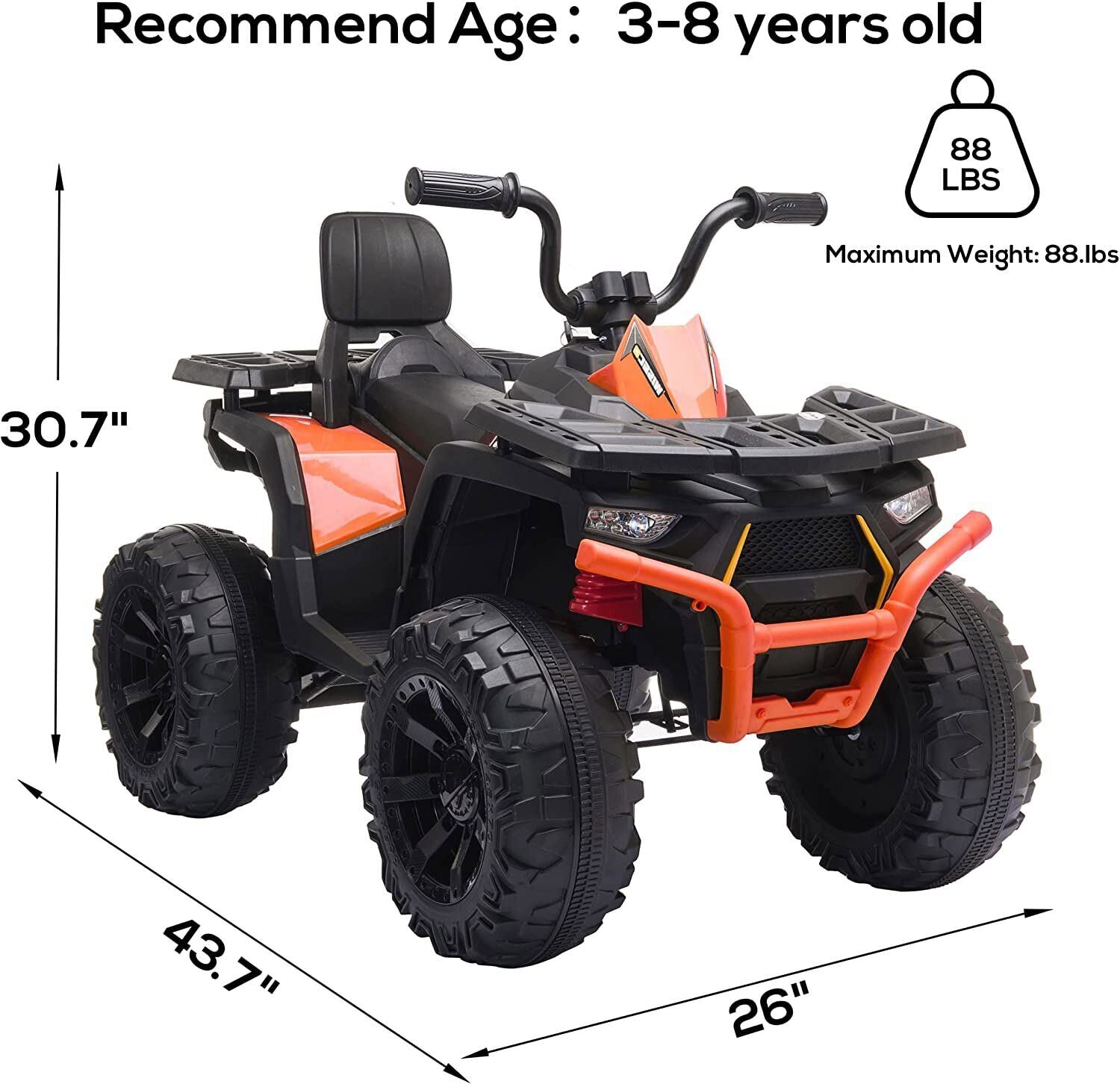 Electric ATV Truck for Kids Ages 3-8: 24V Ride-On Power Wheel in 4 Vibrant Colors