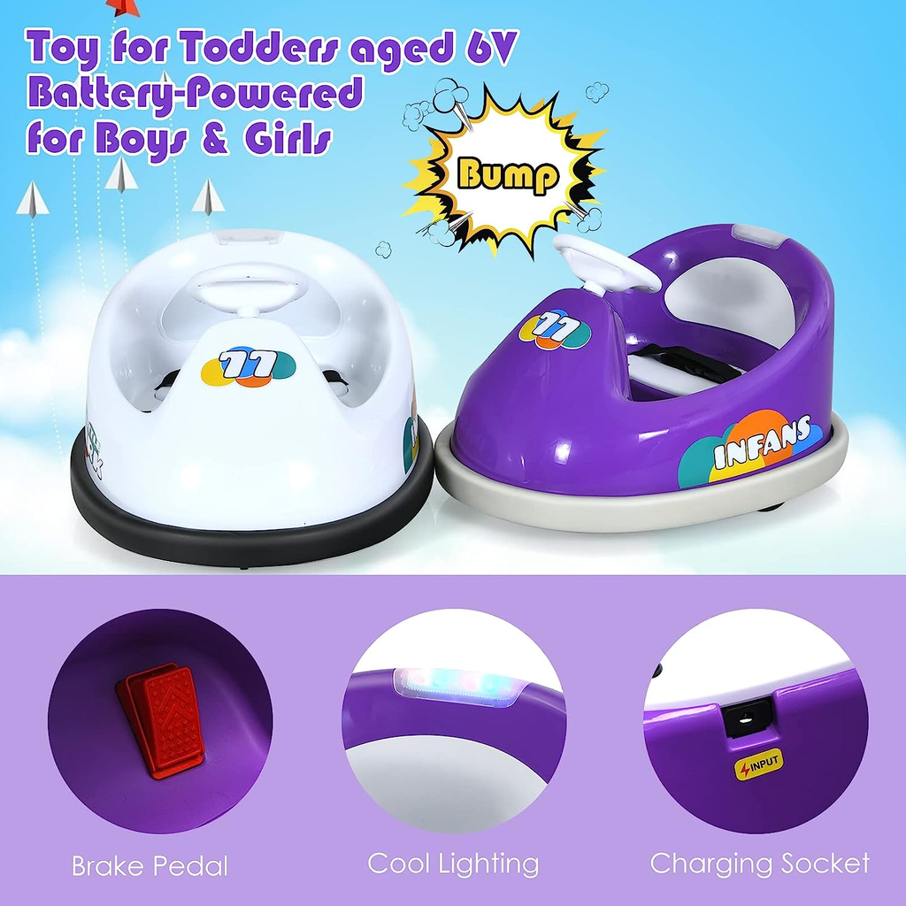 Electric Bumper Car for Kids with 2 Driving Modes and 360 Degree Rotation