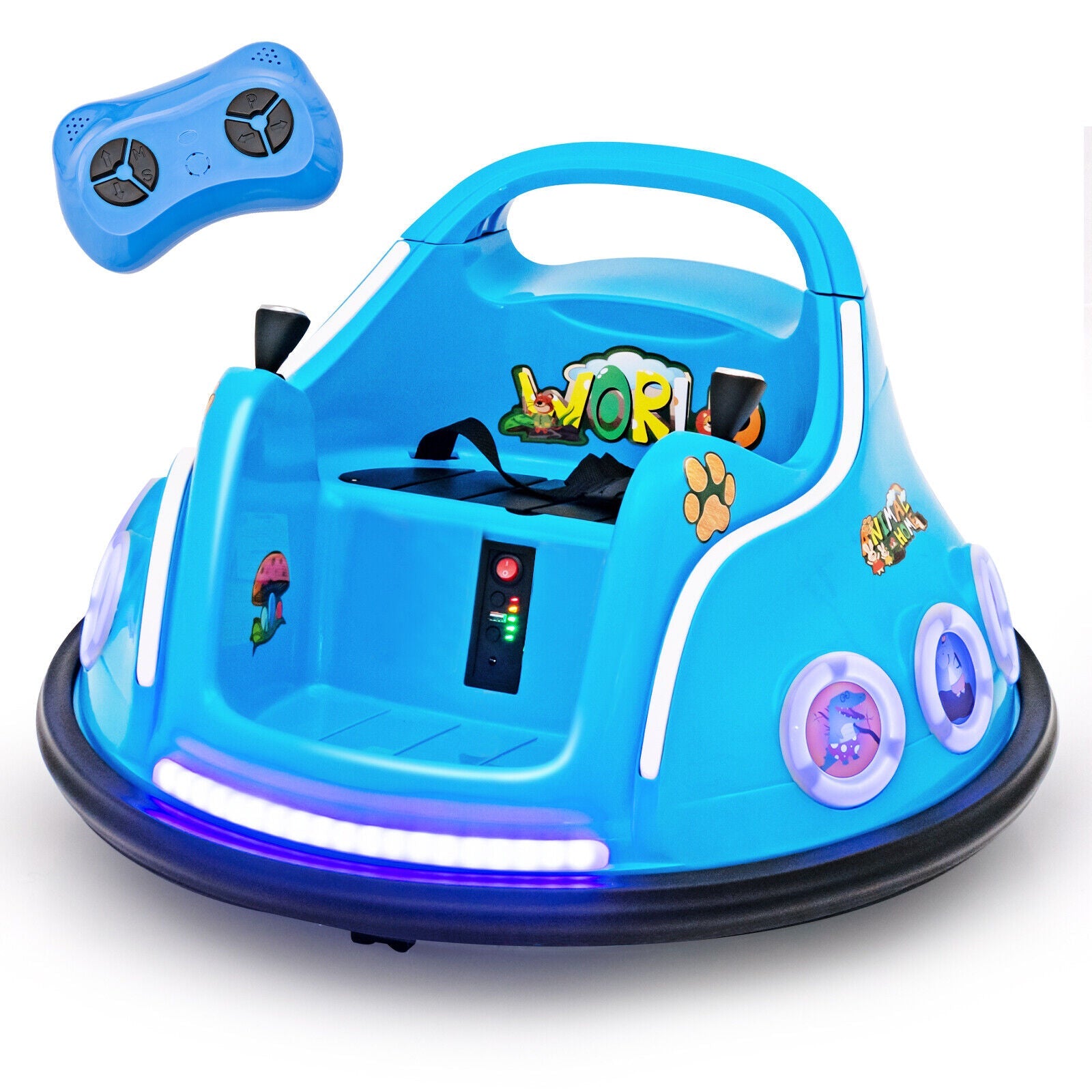Electric Bumper Car for Kids with Remote Control, LED Lights, and Music