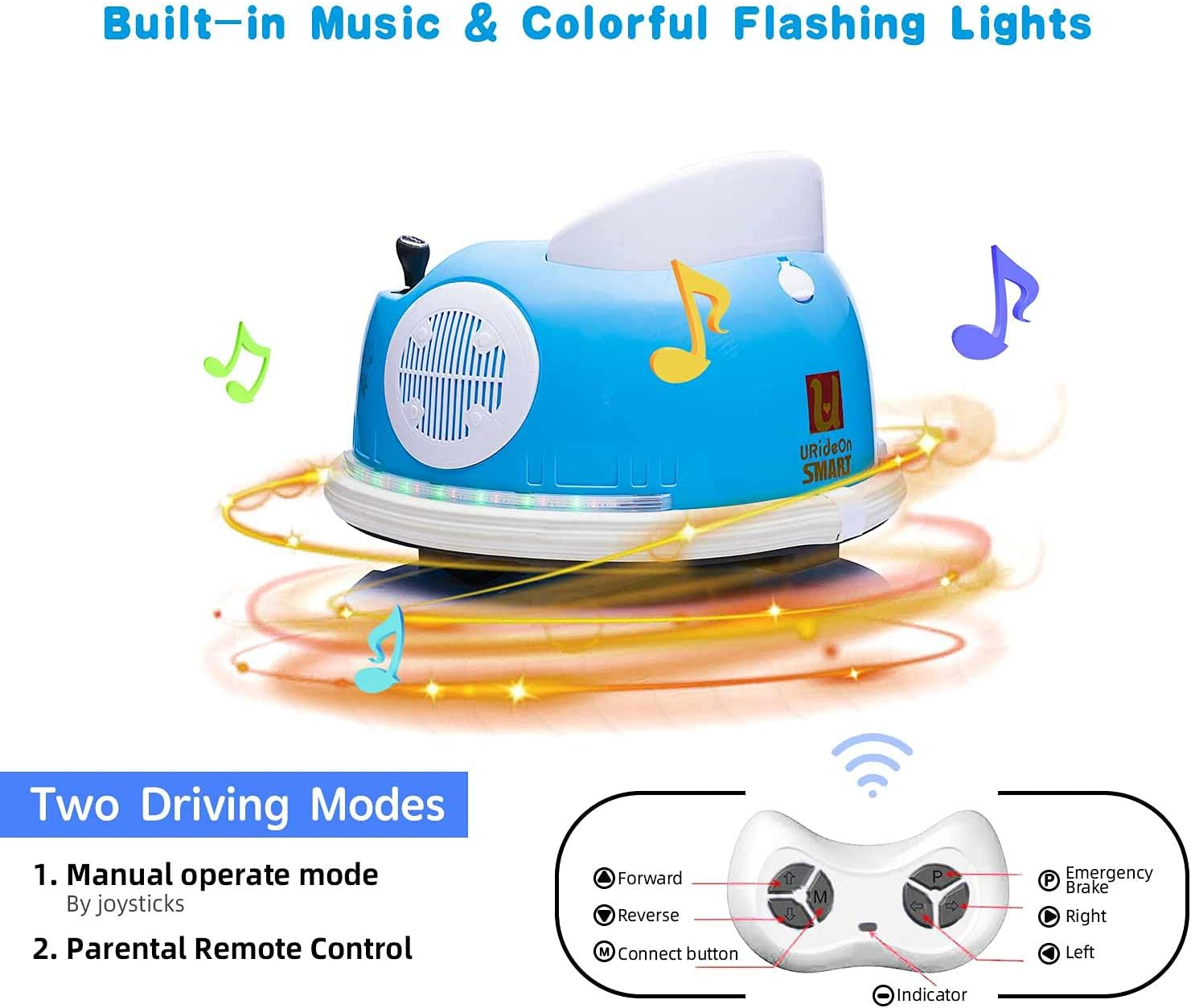 Electric Bumper Car Ride-On Toy for Kids with Remote Control - 6V