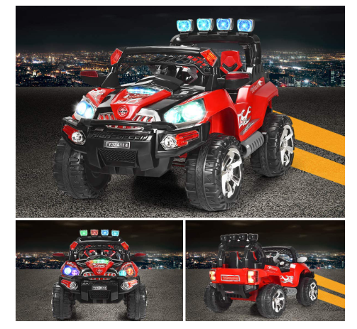 Electric Car for Kids Ages 3-8 with Lights and MP3 Input for Driving and Playtime