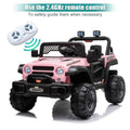 Electric Car with Adjustable Seat Belt and Rechargeable 12V Battery in Pink, with 3 Speed Options