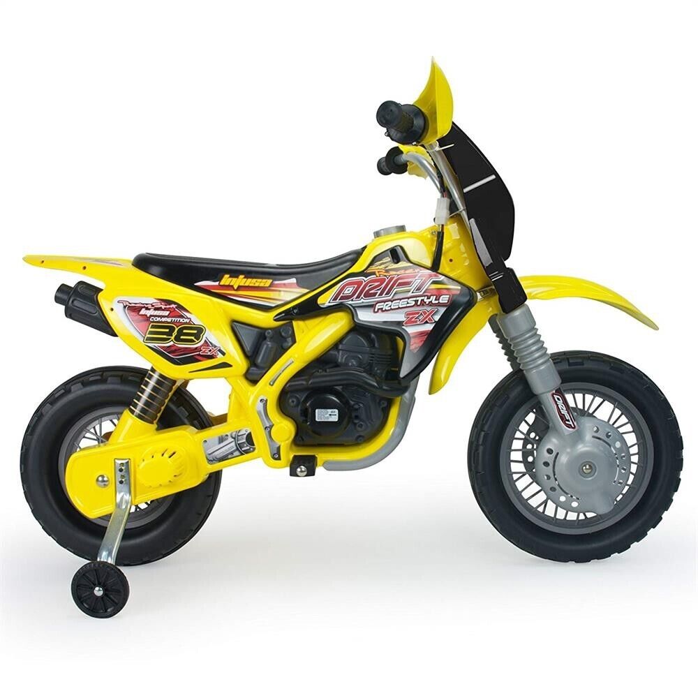 Electric Dirt Bike Kids Ride On 4-Wheels Motorcycle Toy - 12V Battery Powered