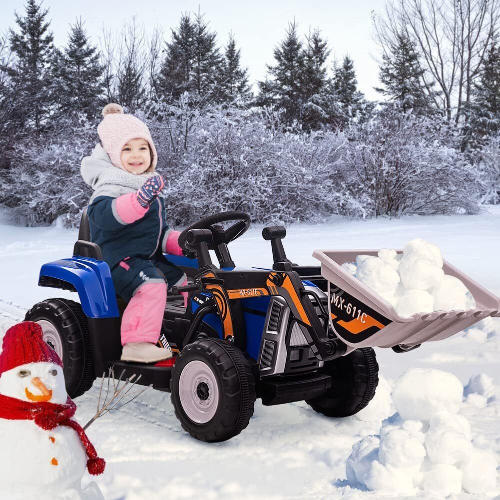 Electric Excavator Truck Digger for Kids with Music, Lights, and Remote Control - 12V