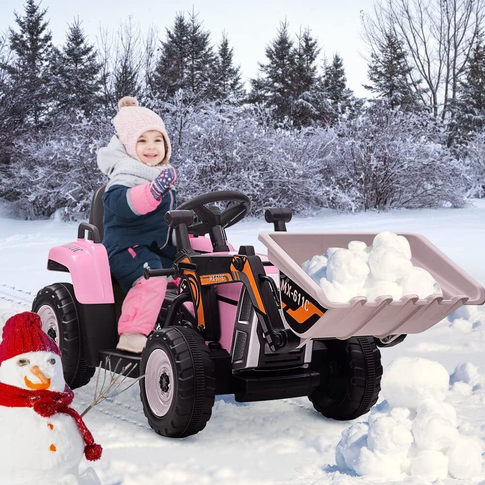 Electric Excavator Truck for Kids with 3 Speeds and Music - 12V Battery Powered Digger Ride-On