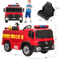 Electric Fire Truck Ride-On Toy for Kids with Remote Control, LED Lights, and MP3 Player - 12V