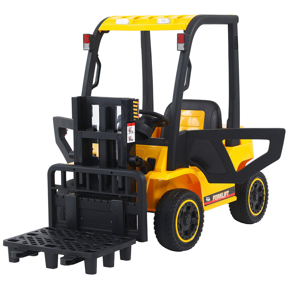 Electric Ride-On Car for Kids with Remote Control and Lifting Forklift Frame