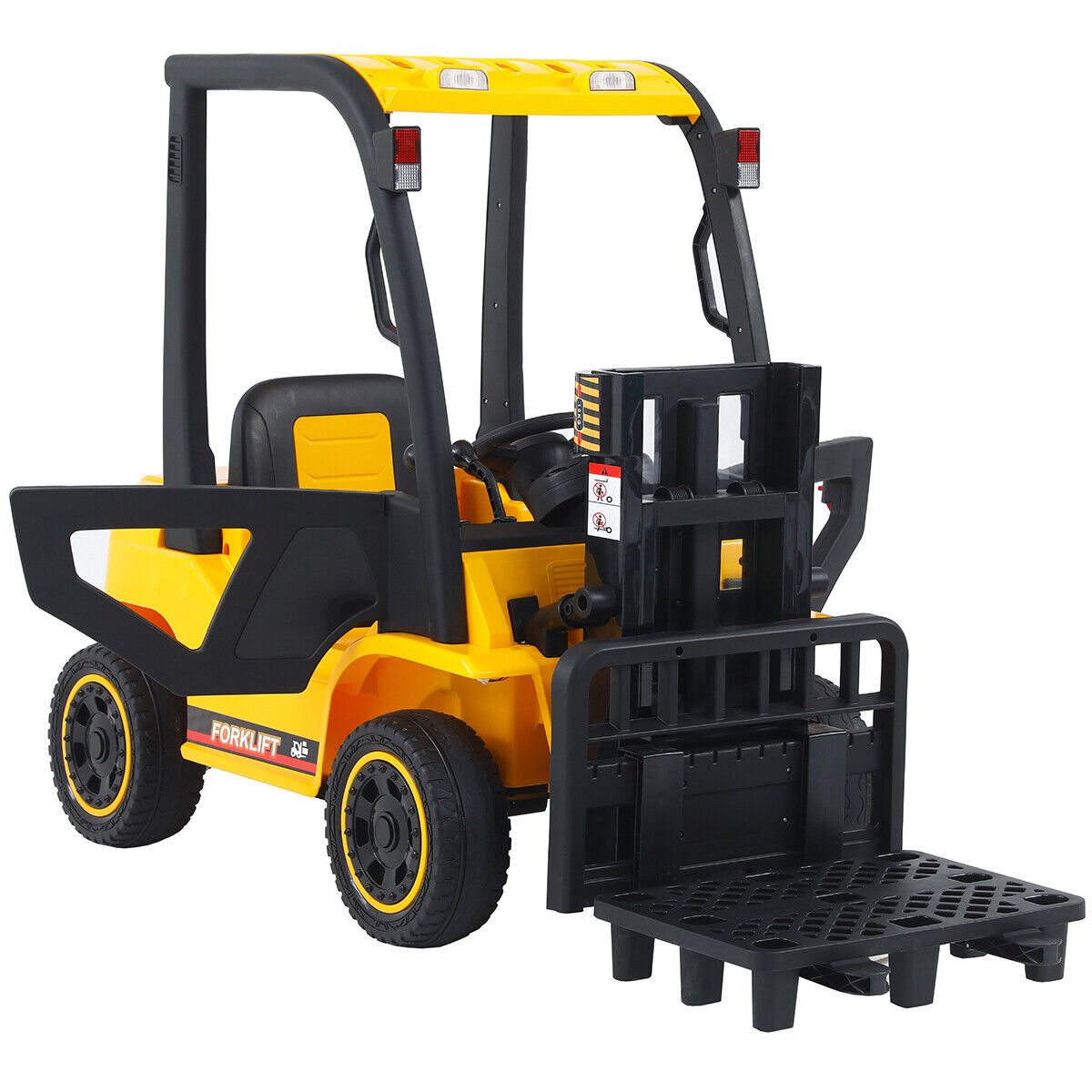 Electric Ride-On Car for Kids with Remote Control and Lifting Forklift Frame