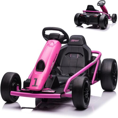 Electric Go Kart for Kids 8-12 Years - 300W*2 Motors, Music, 175LBS Capacity