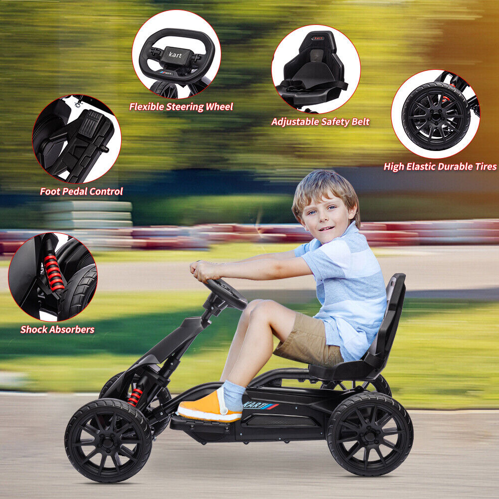 Electric Go Kart for Kids with 2 Speeds and EVA Wheels - 12V Battery Powered Ride On Car