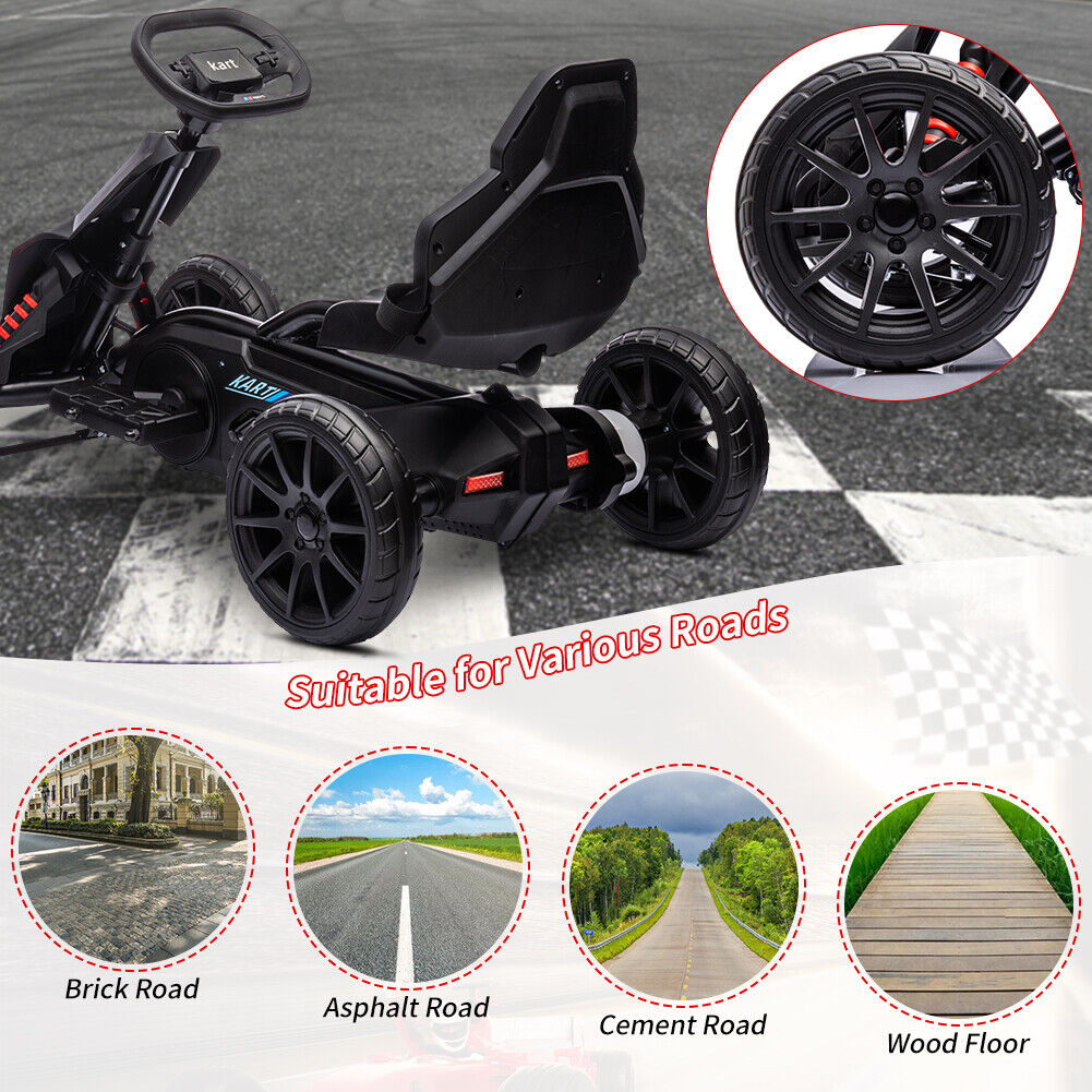 Electric Go Kart for Kids with 2 Speeds and EVA Wheels - 12V Battery Powered Ride On Car