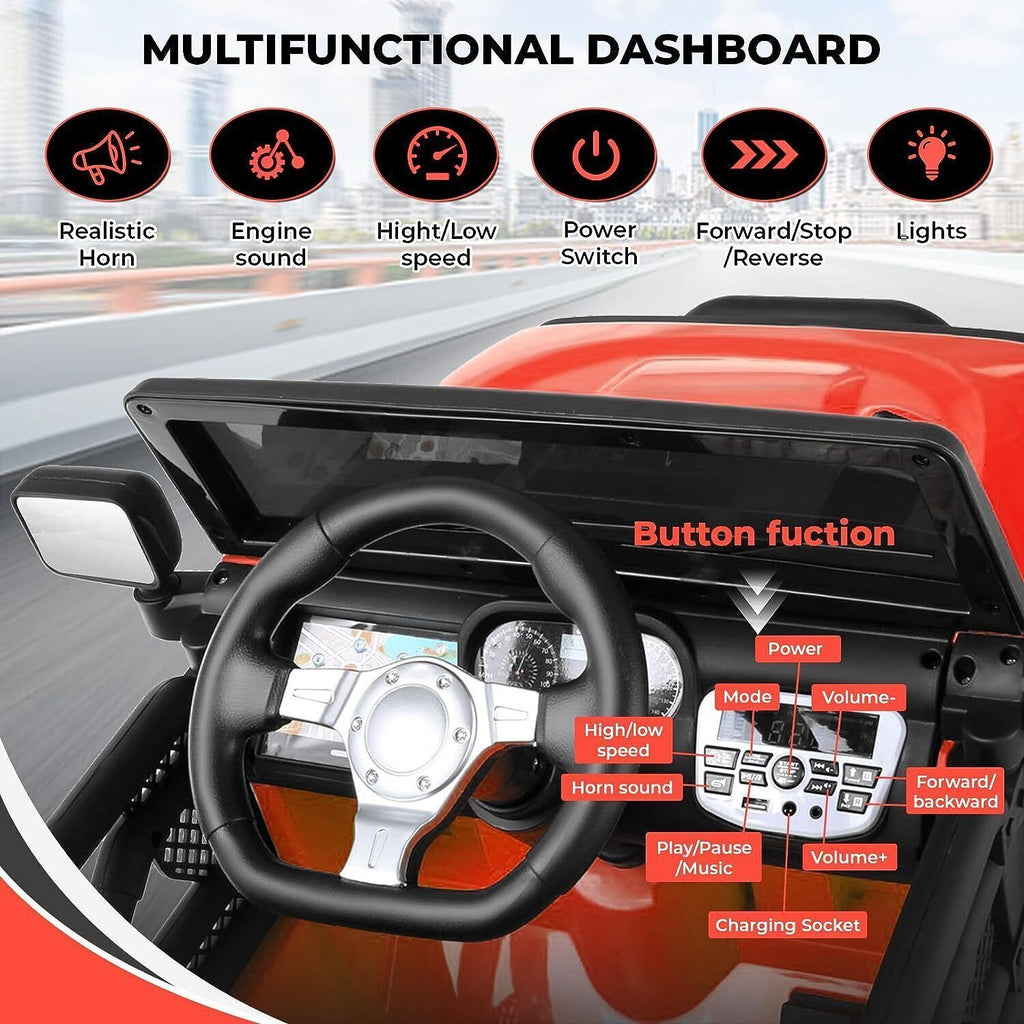 Electric JEEP for Kids with Parent Remote Control and 12V Battery Power