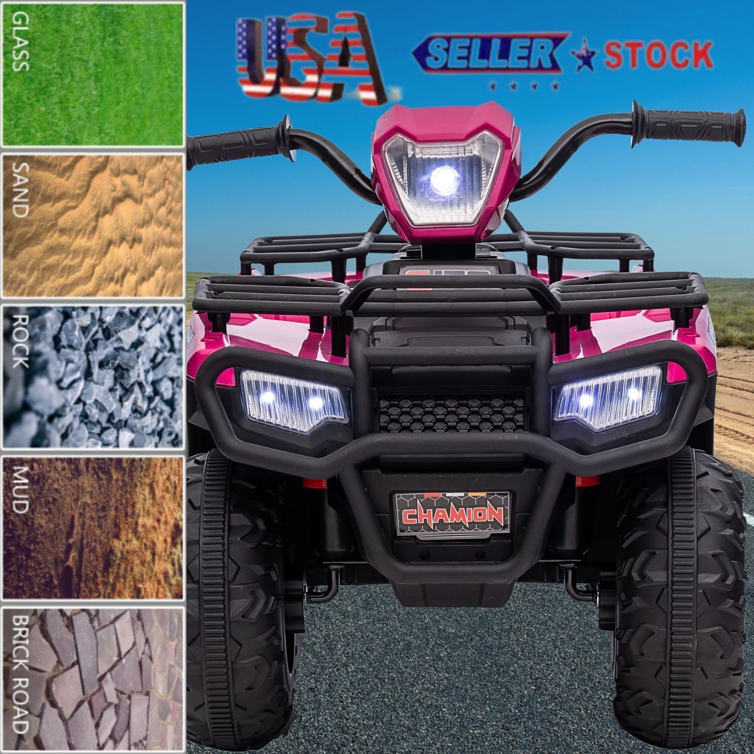 Electric Kids 4-Wheeler ATV Quad Ride On Car with LED Light and Music