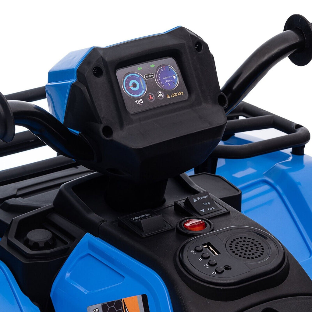 Electric Kids ATV 4-Wheeler Quad Car with MP3 Player - Blue