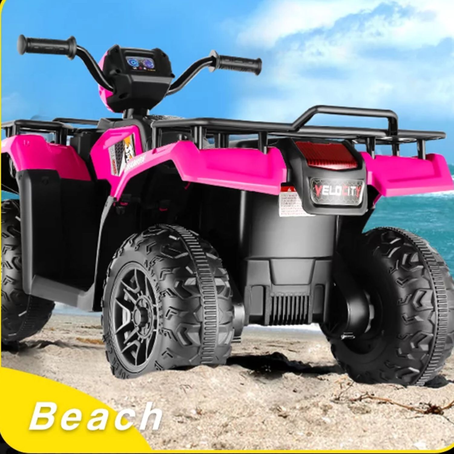 Electric Kids Ride On ATV with Music, LED Lights, and AUX/USB Port - 12V 4-Wheeler Quad
