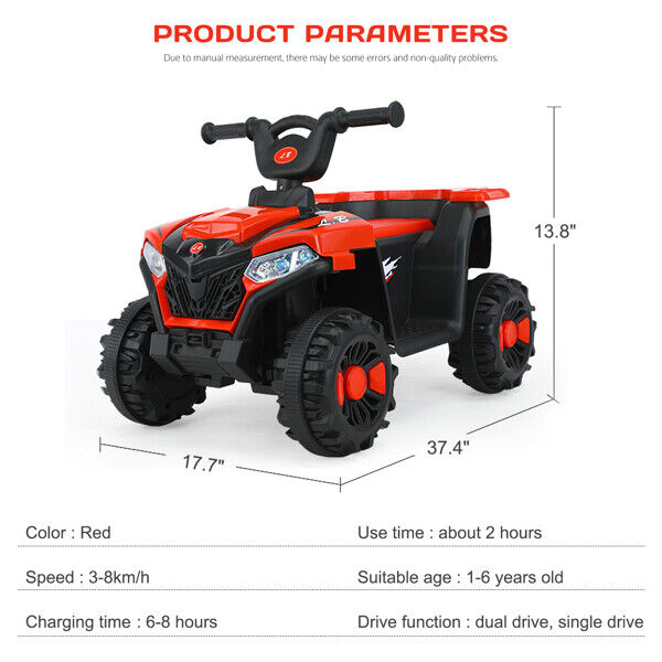 Electric Kids ATV: 6V Battery-Powered 4-Wheeled Beach Ride-On Car