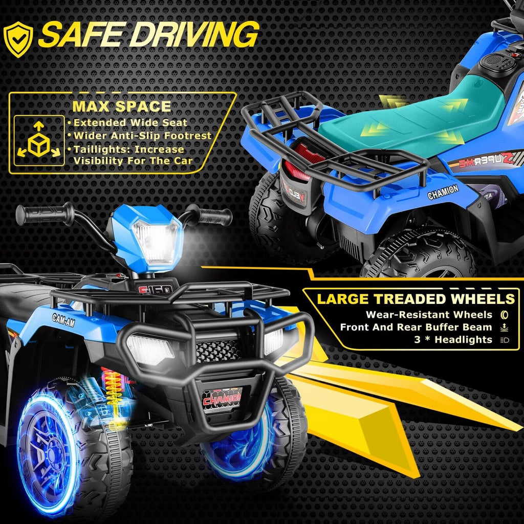 Electric Kids ATV Ride On Car with Music, LED Lights, and USB Charger - 12V 4-Wheeler for Endless Fun!