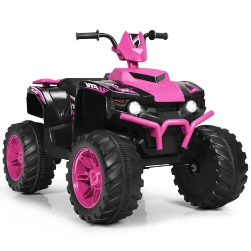 Electric Kids ATV with Manual Drive, LED Lights, and Treaded Tires - Fun Vehicle Toy for Children