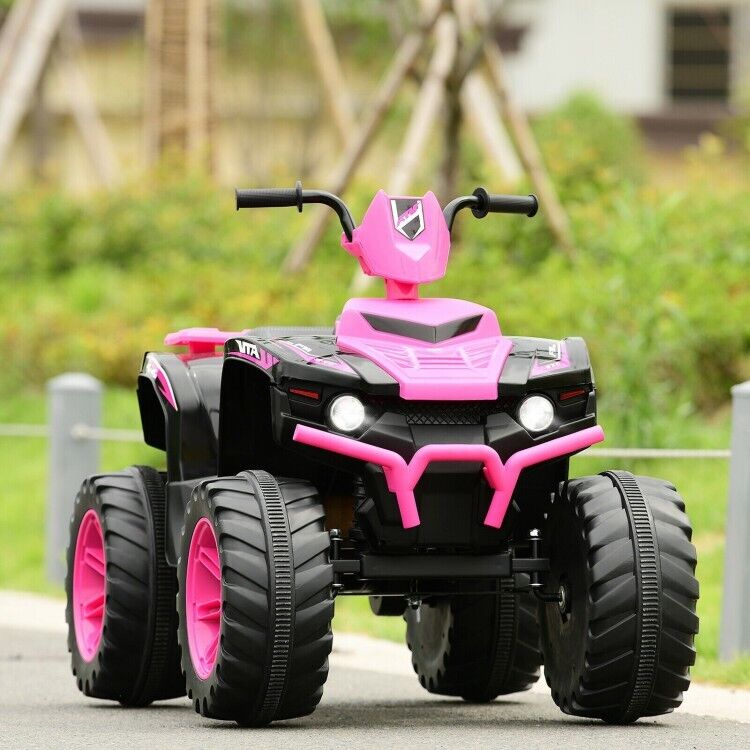Electric Kids ATV with Manual Drive, LED Lights, and Treaded Tires - Fun Vehicle Toy for Children