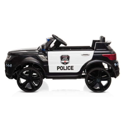 Electric Kids Police Car with Remote Control and LED Lights - 12V Ride-On Toy