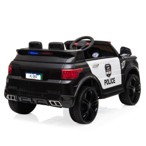 Electric Kids Police Car with Remote Control and LED Lights - 12V Ride-On Toy
