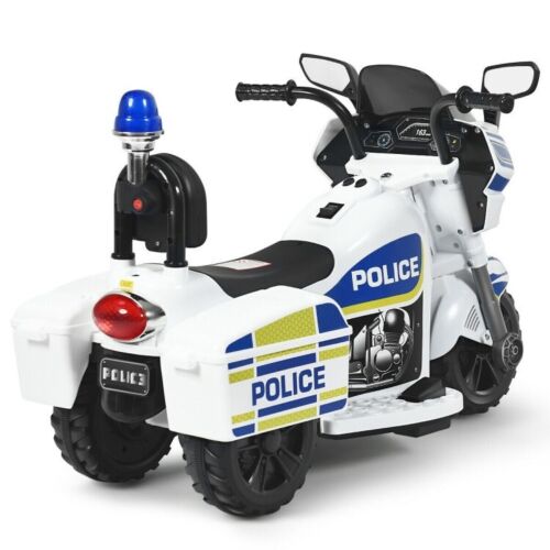 Electric Kids Police Ride On 3 Wheel Motorcycle with MP3 Player - Toddler Car Toy