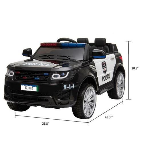 Electric Kids Police SUV Ride-On Car with Remote Control, LED Lights, Music, and Horn