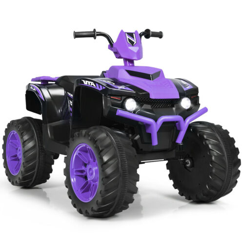 Electric Kids Ride On ATV 4-Wheeler Quad with Music and LED Light - Purple