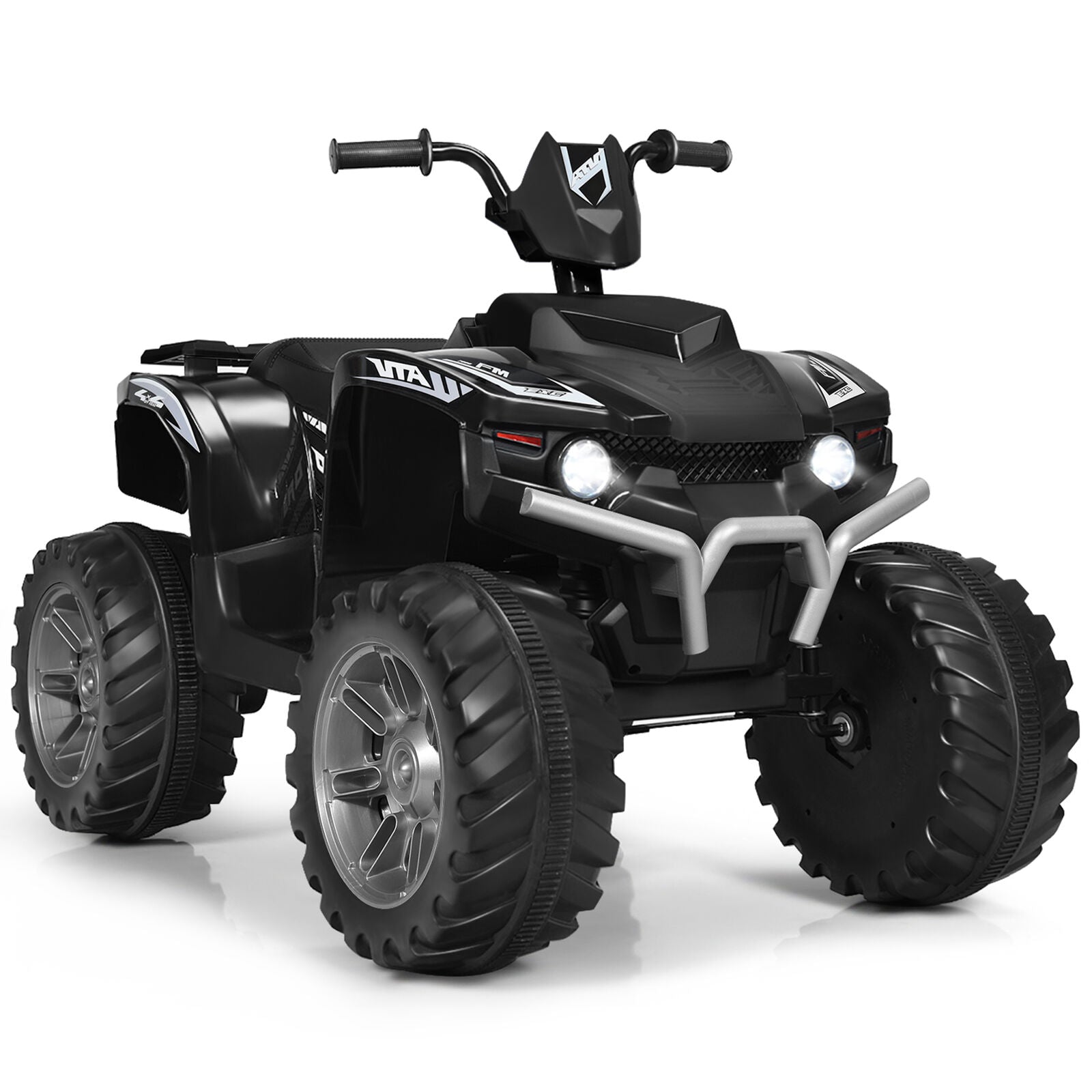 Electric Kids Ride On ATV 4-Wheeler Quad with Music and LED Lights - Black