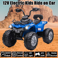Electric Kids Ride-On ATV Truck with Music & LED Lights - 12V Rechargeable, Blue
