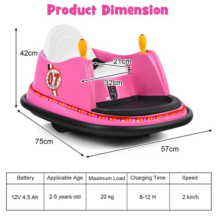 Electric Kids Ride-On Bumper Car with Flashing Lights - Perfect Toddler Gift!