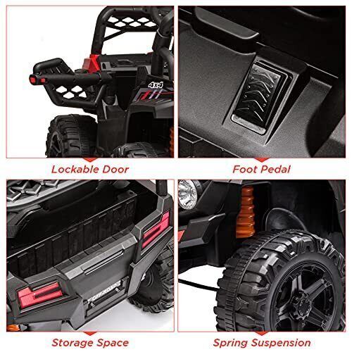 Electric Kids Ride-On Car Truck Toy with 3 Speeds, MP3 Player, LED Lights, and Remote Control - Perfect Xmas Gift!