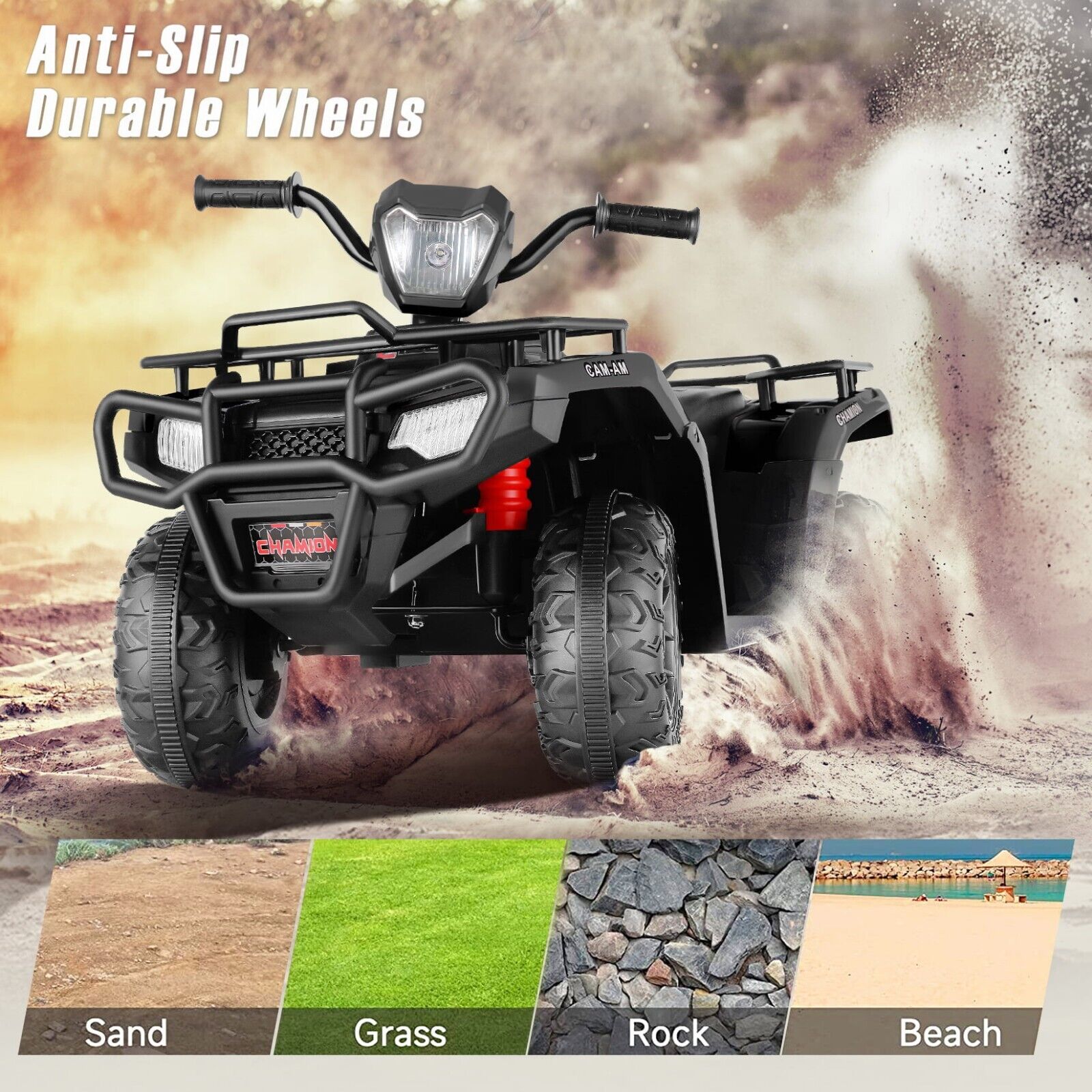Electric Ride-On Vehicle with Dual Speed Options and LED Lights