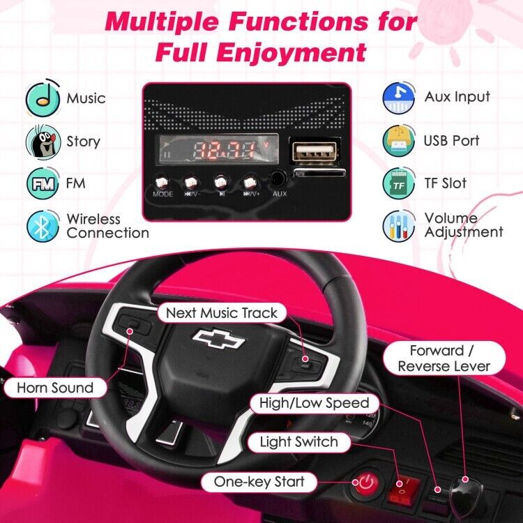 Electric Kids Ride-On Car with 3 Speeds, All-Terrain Wheels, and Remote Control - Pink