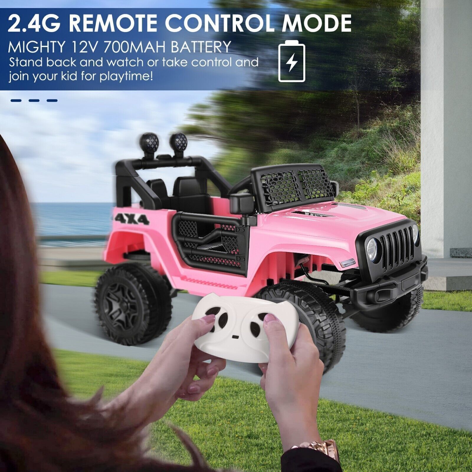 Electric Kids Ride On Car with MP3 Music, Lights, and Remote Control - 12V