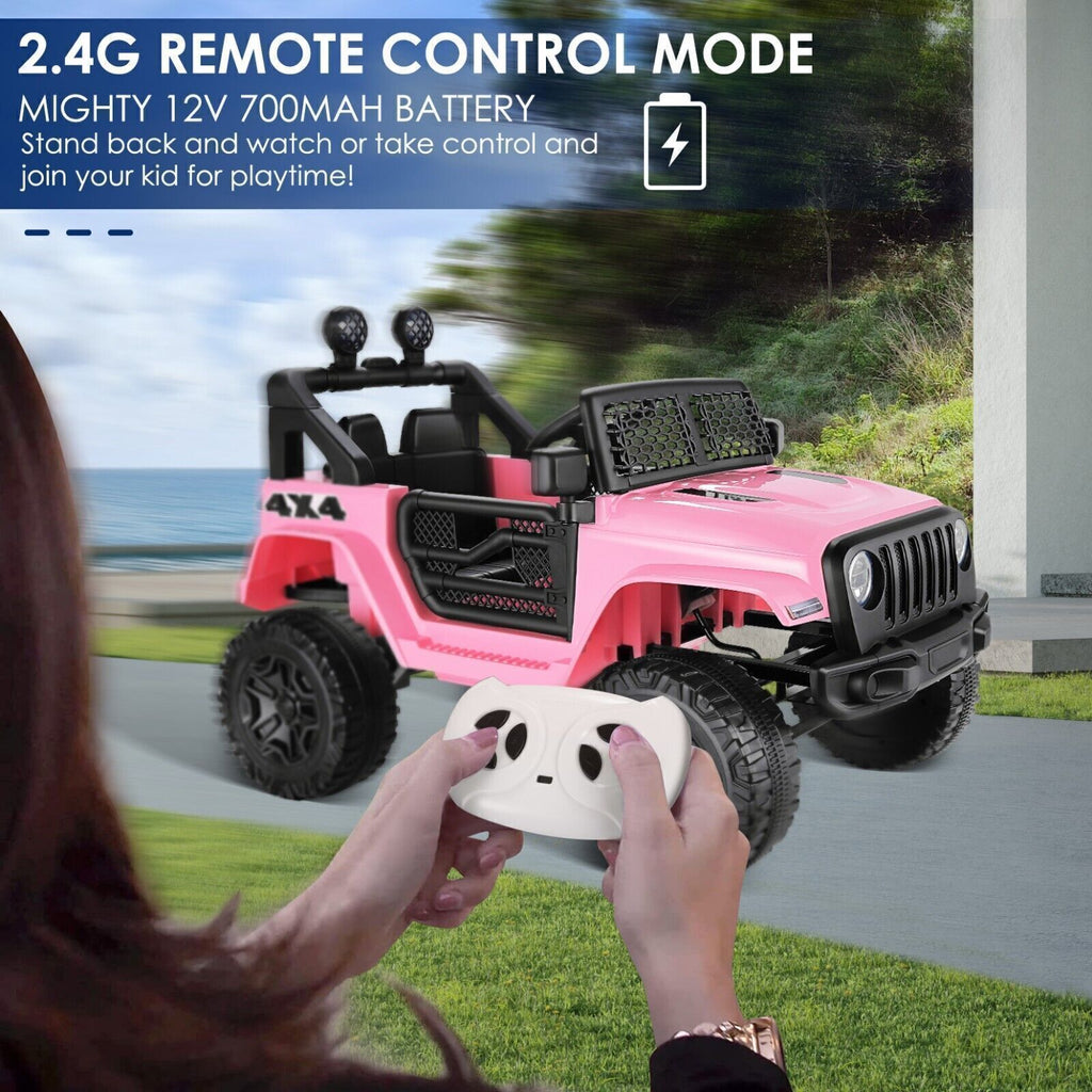 12V Jeep Music Fashion Electric Ride-On Car with Remote Control and 3-Speed Options