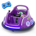 Electric Kids Ride-On Car with Remote Control and Flashing LED Lights - Purple