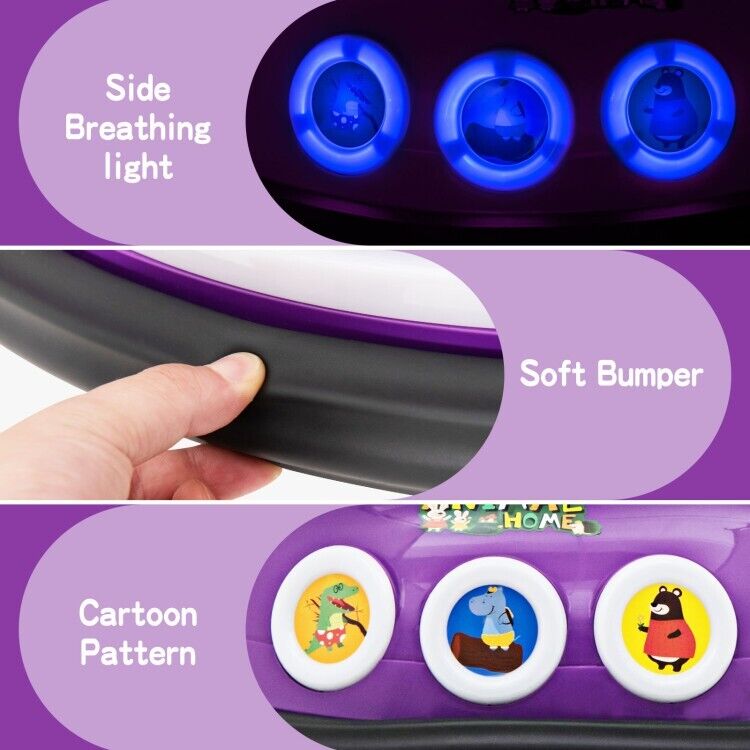Electric Kids Ride-On Car with Remote Control and Flashing LED Lights - Purple