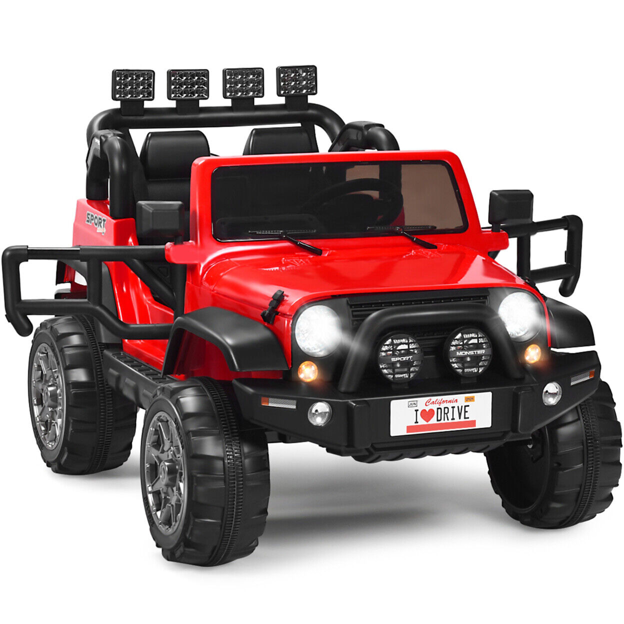 Electric Kids Ride On Car with Remote Control and Music - Storage Box Included