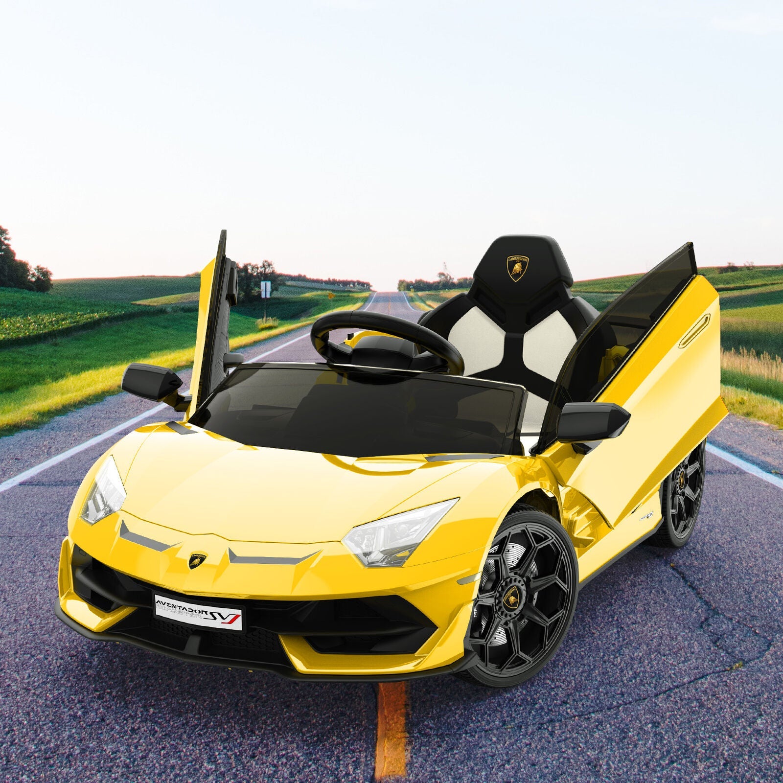 Remote Control Electric Ride-On Car for Kids with Music and LED Lights - 12V US Version