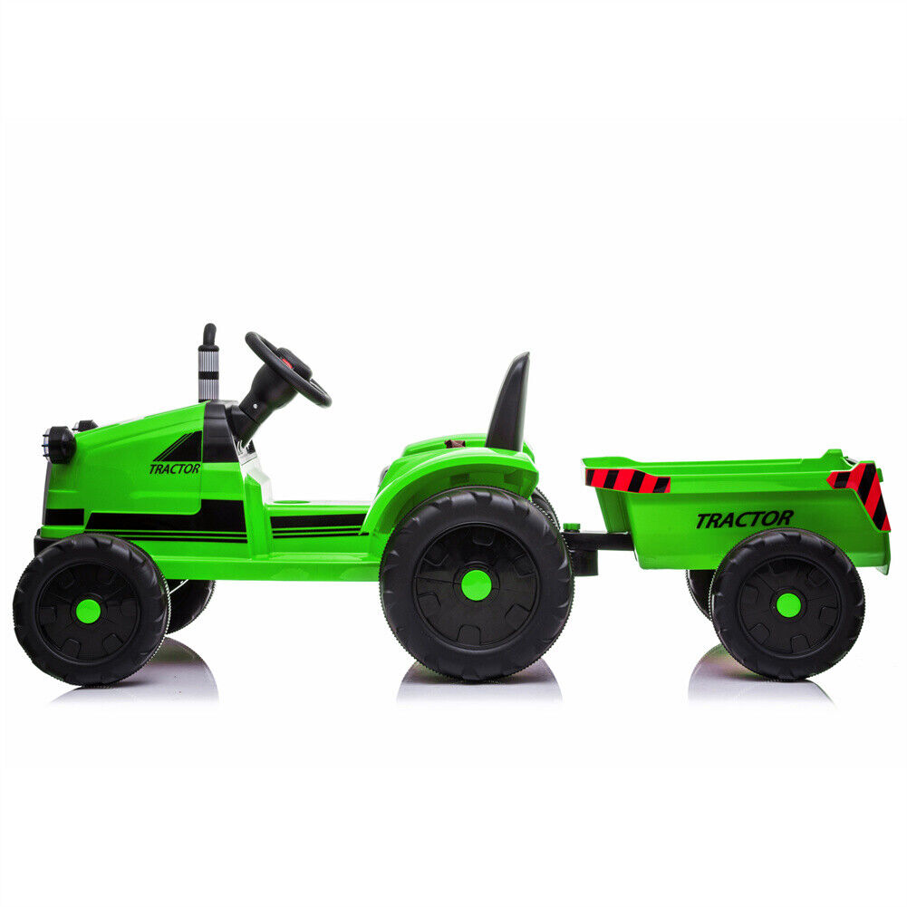 Electric Kids Ride-On Tractor with Trailer and Remote Control - 12V Battery-Powered