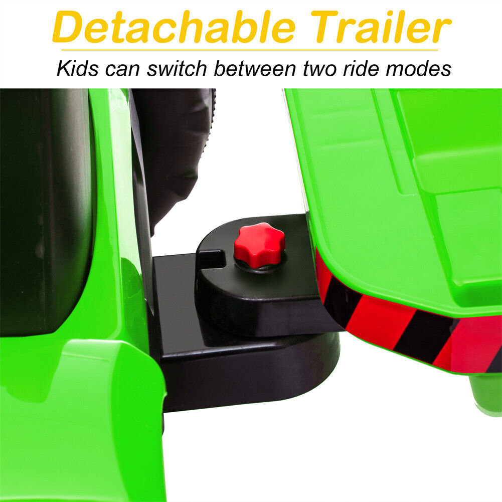 Electric Kids Ride-On Tractor with Trailer and Remote Control - 12V Battery-Powered