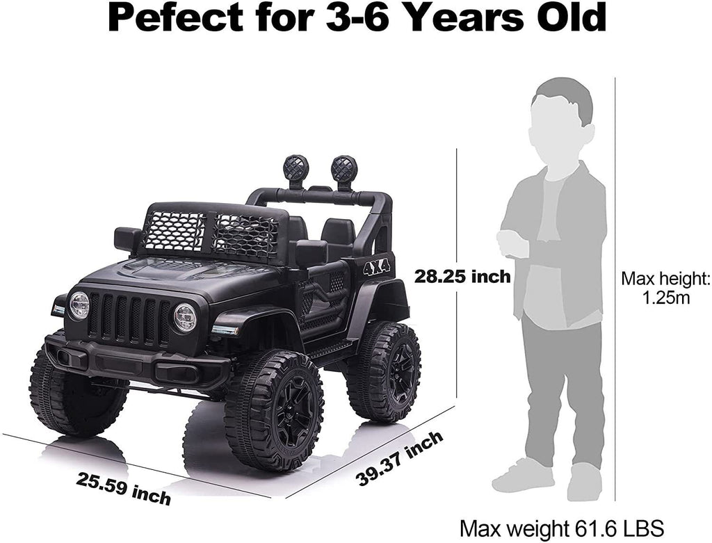 Electric Kids Ride-On Truck with Remote Control and LED Lights - 12V Battery Powered, 1-Seater