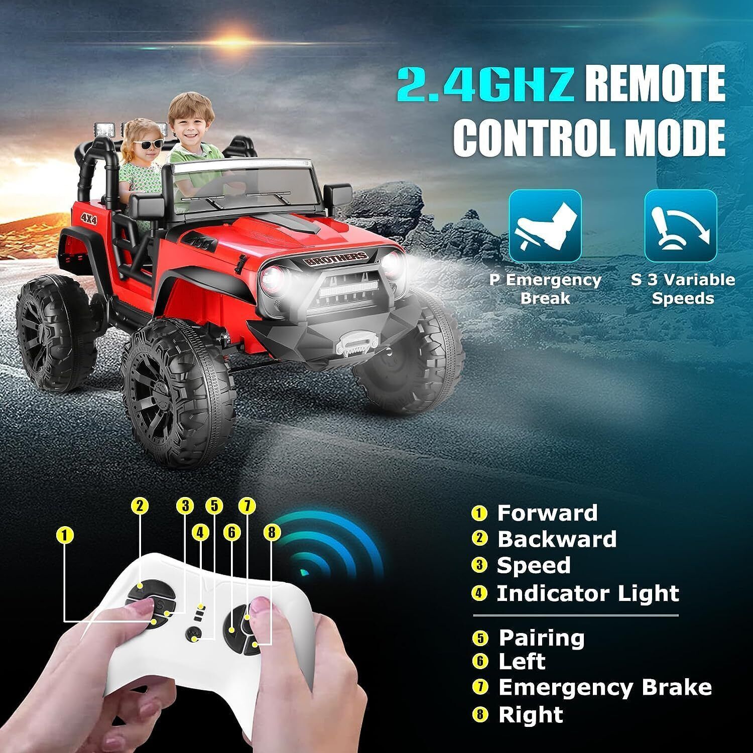 Electric Lamborghini Ride-On Car for Kids with Remote Control - 24/12V Truck Toy